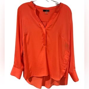 RENUAR women’s blouse top coral orange size S